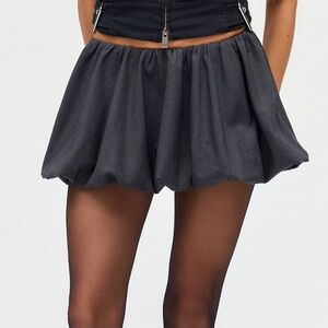 Grey Bubble Mini Skirt